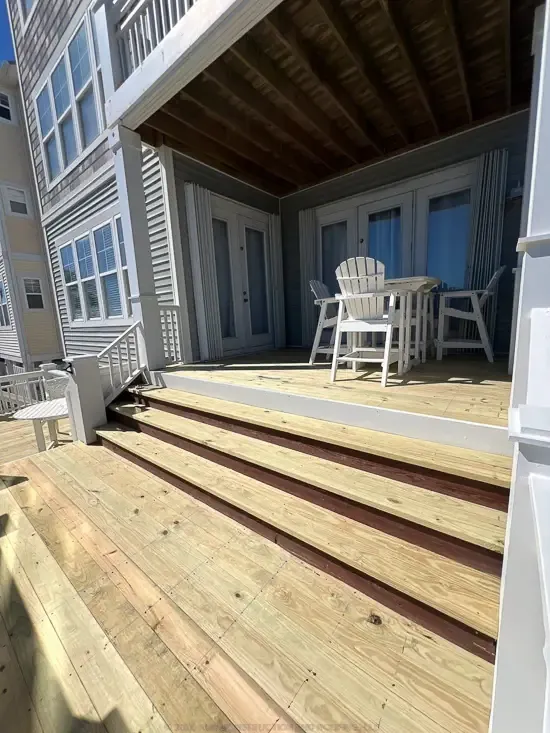 Completed deck and porch repair project by RGR in Carolina Beach, NC