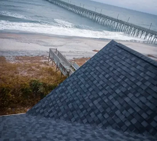 FORTIFIED roof replacement in North Topsail Beach NC by RGR Construction & Roofing on a coastal oceanfront home