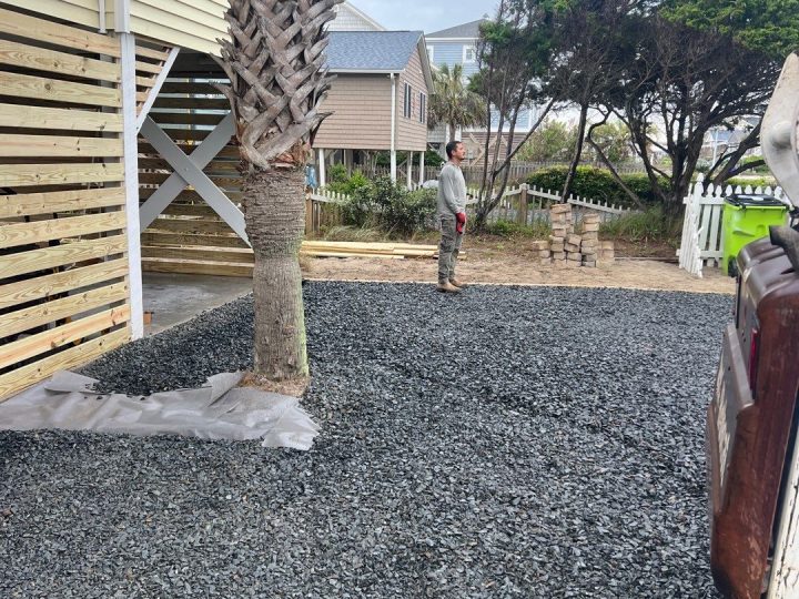 RGR Construction and Roofing Driveway project in Oak Island, NC