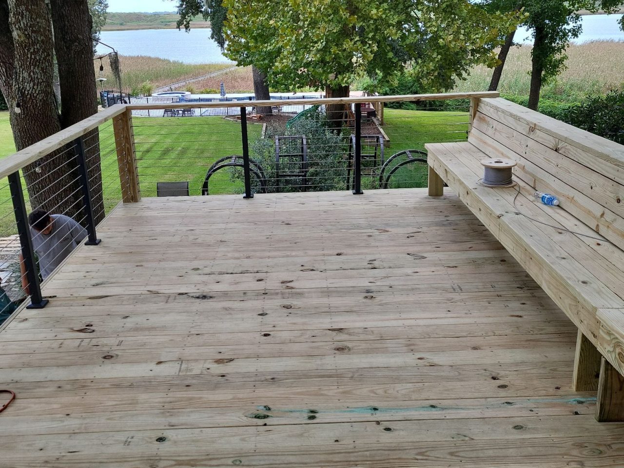 Custom Back Deck Build in Leland, NC by RGR Construction and Roofing, LLC