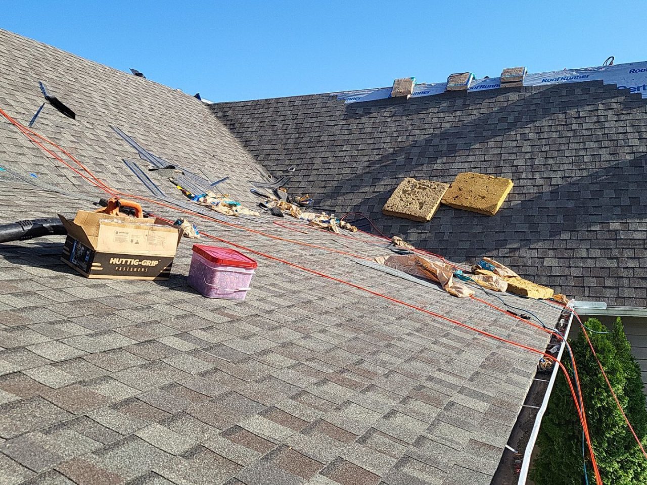 Storm Damage Repair using Black Galvanized steel Square Roof Louver by RGR Construction and Roofing, LLC