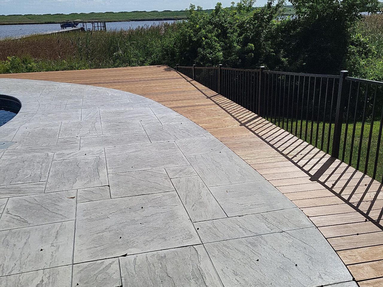 Pool Deck using IPE Decking Groved by RGR Construction and Roofing, LLC
