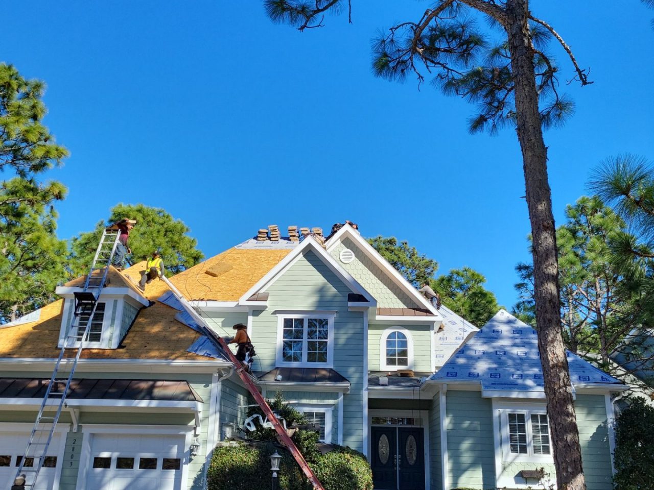 RGR Construction and Roofing, LLC Storm Damage Restoration project in Southport, NC