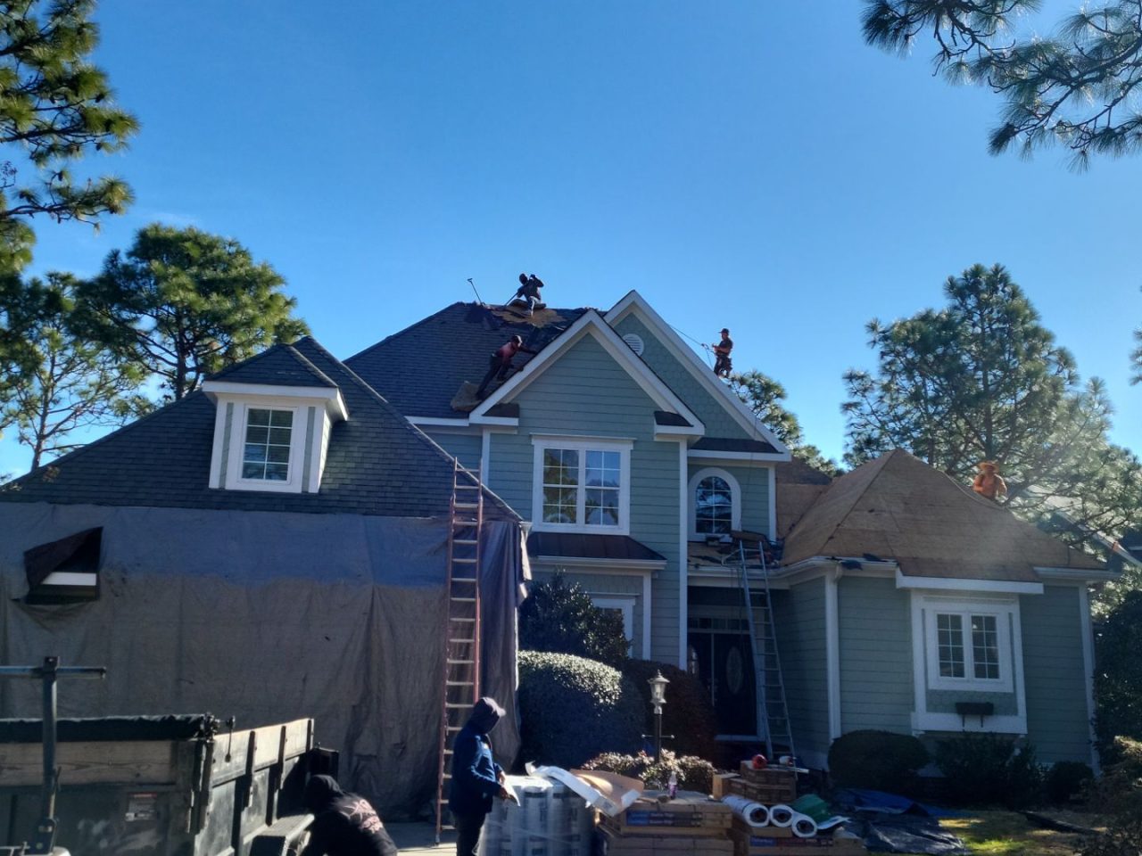 RGR Construction and Roofing, LLC Storm Damage Restoration project in Southport, NC