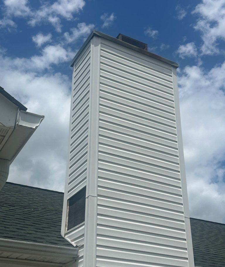 Chimney Chase Repair and Exterior Panel Replacement in Wilmington, NC — project photograph