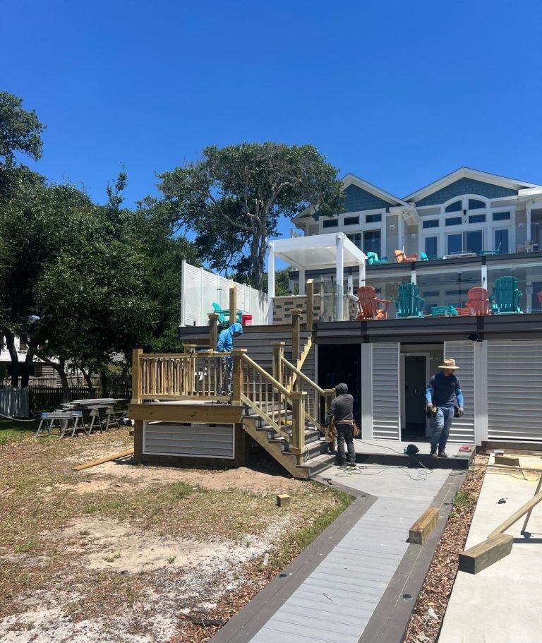 Oak Island Exterior Staircase Rebuild with Trex Composite Decking — project detail 2