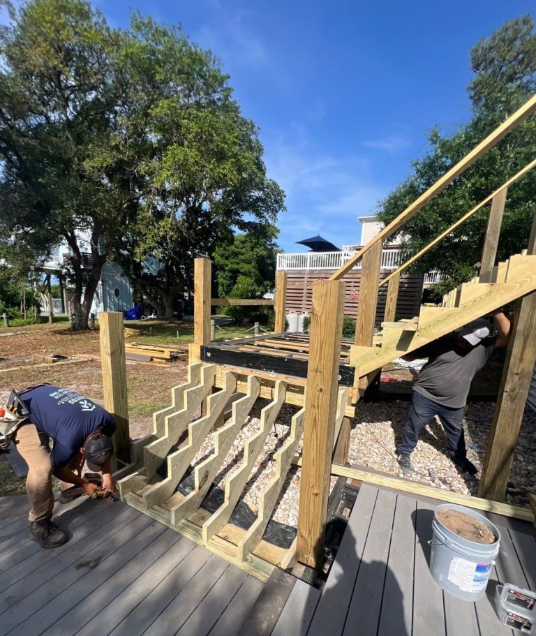 Oak Island Exterior Staircase Rebuild with Trex Composite Decking — project detail 4