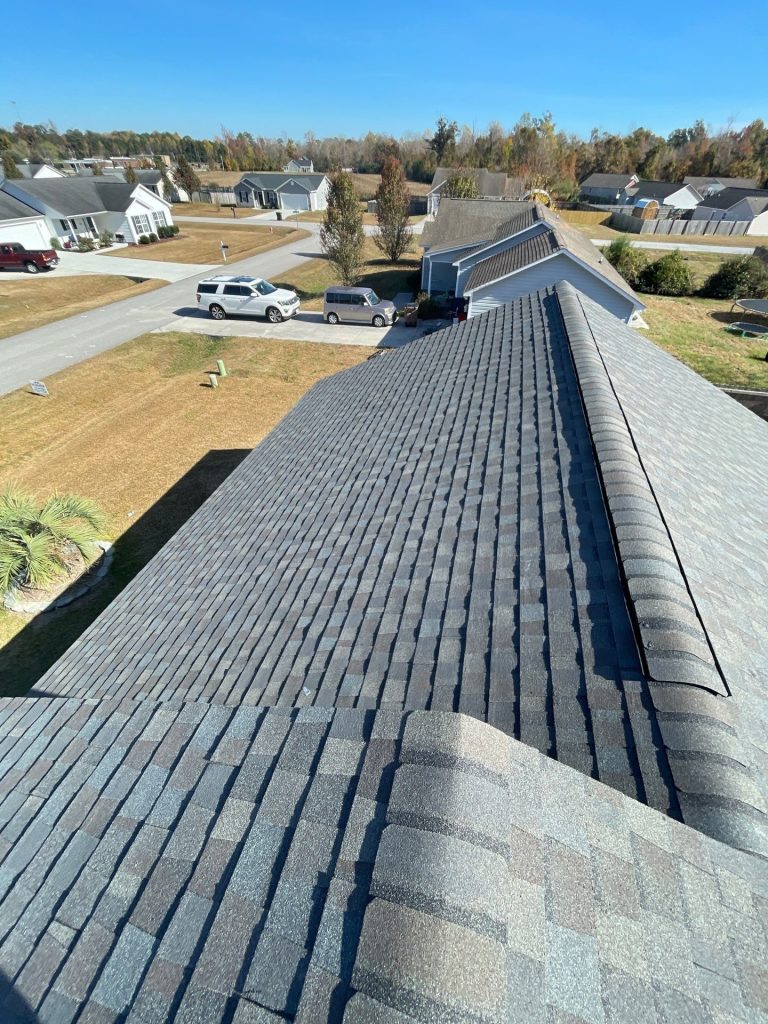 Finished ridge detail along the Sneads Ferry roof