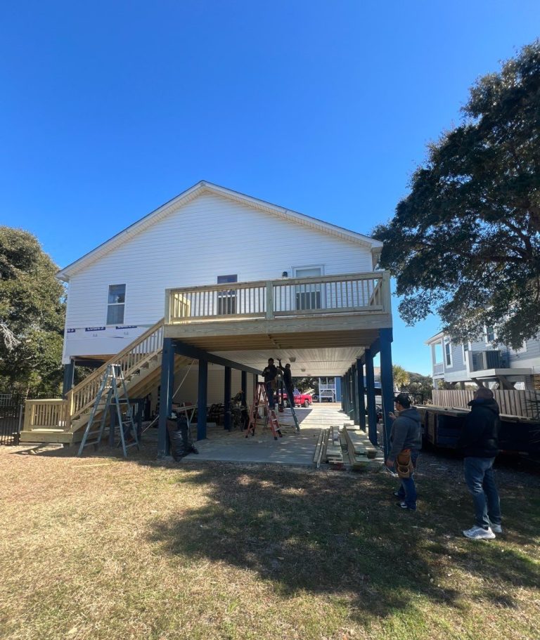 New deck handrails and stair railings installed by RGR in Oak Island, NC