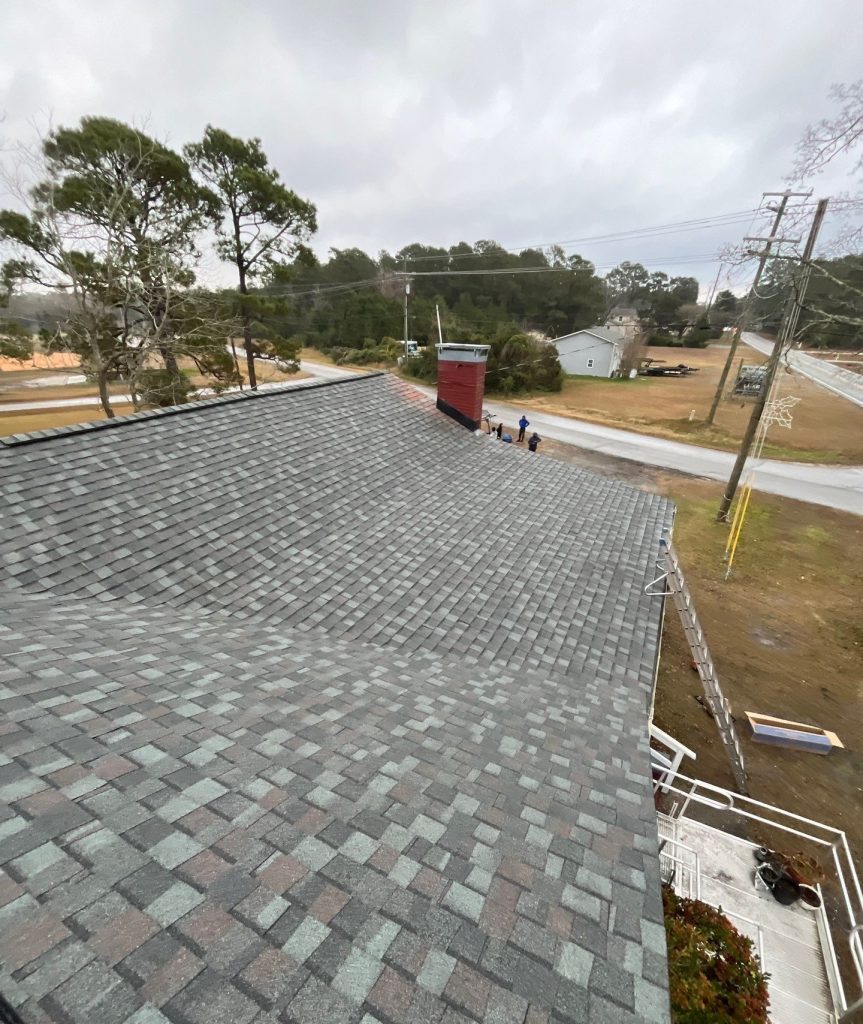 Completed shingle roof replacement in Holly Ridge, NC.